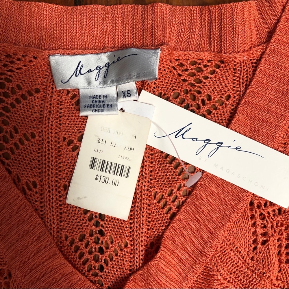 NWT Maggie by Magaschoni orange coral knit - Picture 2 of 3